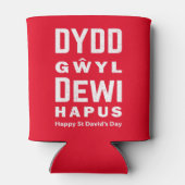 Dydd Garreyl Dewi Hapus Happy St Davids Day 4 Blikjeskoeler (Achterkant)