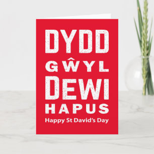 Dydd Garreyl Dewi Hapus Happy St Davids Day 4 Kaart