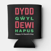 Dydd Garreyl Dewi Hapus Happy St Davids Day 5 Blikjeskoeler (Achterkant)
