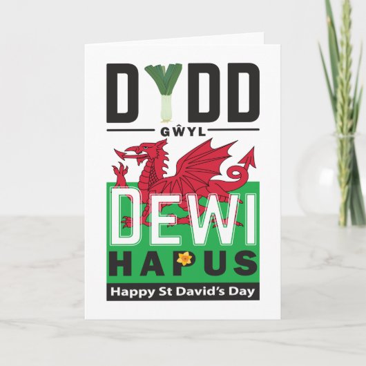 Dydd Garreyl Dewi Hapus Happy St Davids Day 6 Kaart (Voorkant)