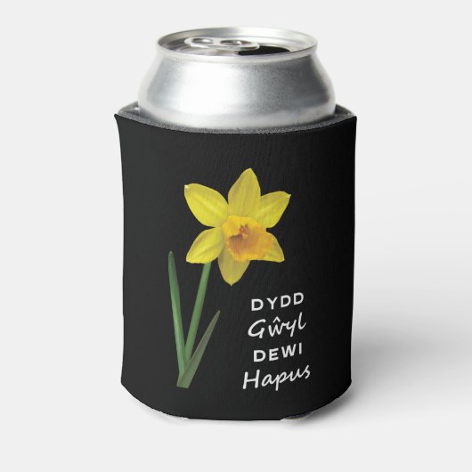 Dydd Garreyl Dewi Hapus Happy St David's Day Blikjeskoeler (Blikje Achterkant)