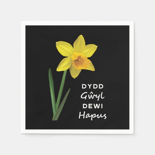 Dydd Garreyl Dewi Hapus Happy St David's Day Servet (Voorkant)