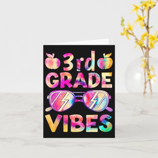 Dye 3e klas vibes leraar eerste dag van terug naar kaart (Gele Bloem)