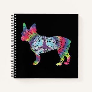 Dye French Bulldog Silhouette Gift for Hondenliefh Notitieboek
