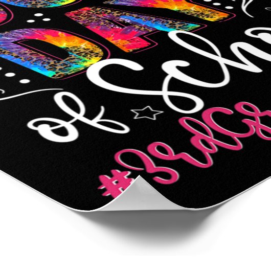 Dye Leopard Happy 100th Dag van de School 3e klas Poster (Hoek)