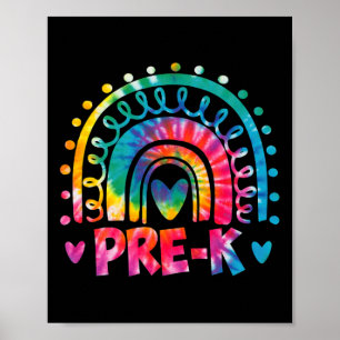 Dye Prek Teacher Rainbow Preschool Terug naar scho Poster