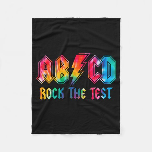Dye Rock Het Test Testdag Examen Voor Leraar Stu Fleece Deken (Voorkant)