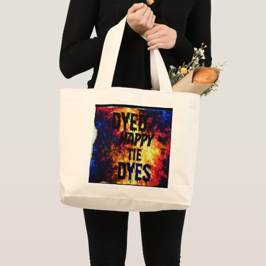 Dyed Happy Tie Dyes Grote Tote Bag (Voorkant (product))