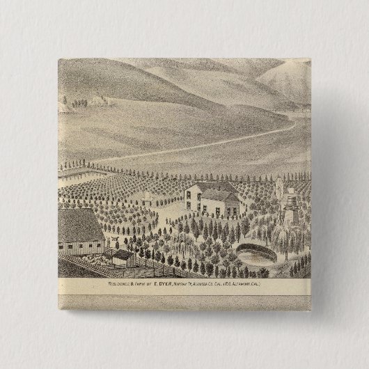 Dyer, Hupers-eigenschappen Vierkante Button 5,1 Cm (Voorkant)