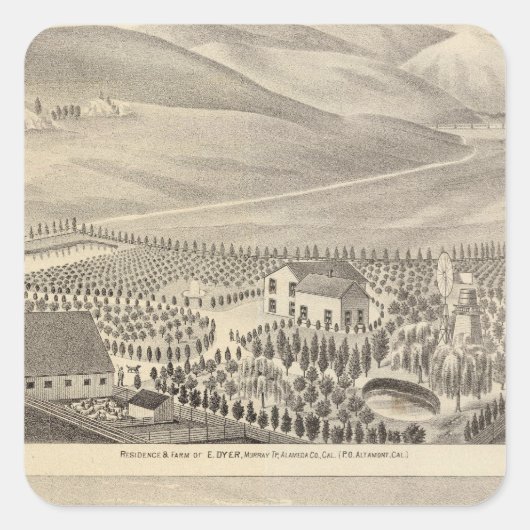 Dyer, Hupers-eigenschappen Vierkante Sticker (Voorkant)