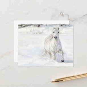 Dyfra het IJslandse paard dat in de sneeuw galoppe Briefkaart