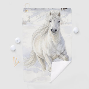 Dyfra het IJslandse paard galopperend in de sneeuw Golfhanddoek