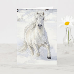 Dyfra het IJslandse paard galopperend in de sneeuw Kaart