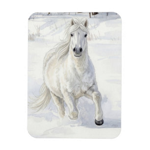 Dyfra het IJslandse paard galopperend in de sneeuw Magneet