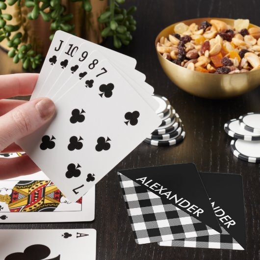 DYI BG Blk Buffalo Pset 2 Triangles Diag White Speelkaarten (Insitu)