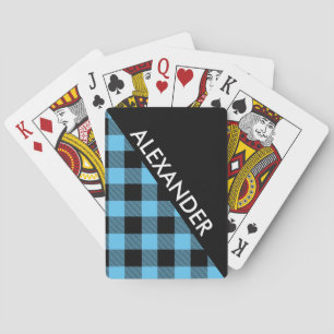 DYI BG Zwart Buffalo Plaid 2 Vette Driehoeken Diag Pokerkaarten