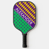 DYI-kleuren, Mardi Gras Emerald Paars Gold SV Pickleball Paddle (Voorkant)