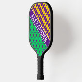 DYI-kleuren, Mardi Gras Emerald Paars Gold SV Pickleball Paddle (Links)