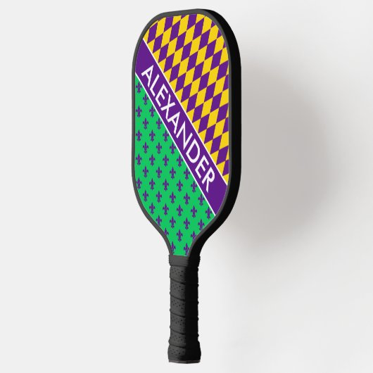 DYI-kleuren, Mardi Gras Emerald Paars Gold SV Pickleball Paddle (Links)