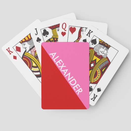 DYI-kleuren, rood BG, warm roze kleurenblok S Pokerkaarten (Achterkant)