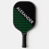 DYI-kleuren, Stripe Forest Green BG Black CB S Pickleball Paddle (Achterkant)