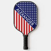 DYI-kleuren, Vlagsterren Stripes Red White Blue SV Pickleball Paddle (Voorkant)