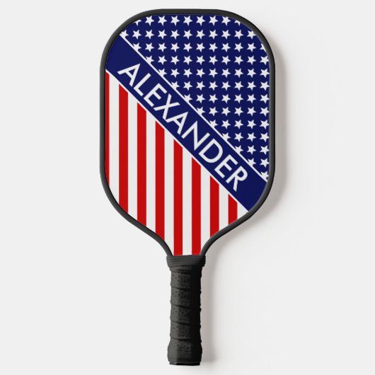 DYI-kleuren, Vlagsterren Stripes Red White Blue SV Pickleball Paddle (Achterkant)
