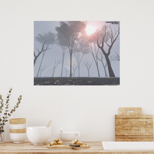Dying Forest in Fog Poster (Keuken)