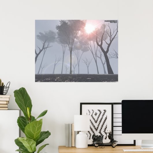 Dying Forest in Fog Poster (Thuiskantoor)