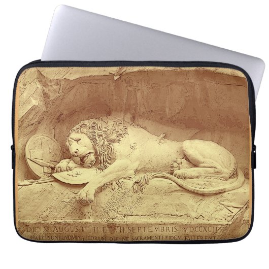 Dying Lion of Luzern - Löwendenkmal Laptop Sleeve (Voorkant)