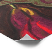 Dying Tulips Red Flowers Statement Floral Painting Poster (Hoek)