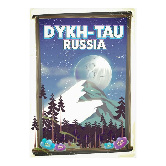 Dykh-Tau Rusland reisposter. Foto Afdruk (Voorkant)