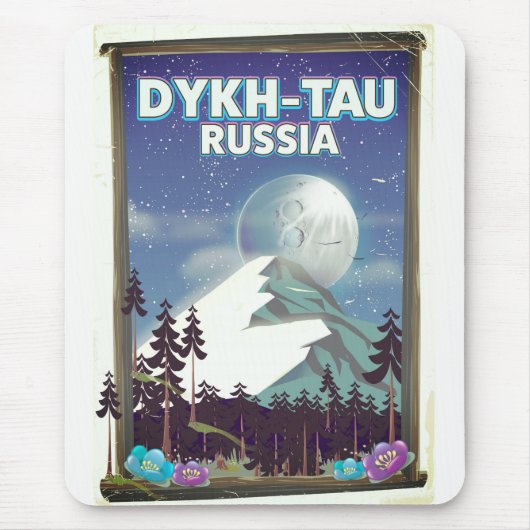Dykh-Tau Rusland reisposter. Muismat (Voorkant)