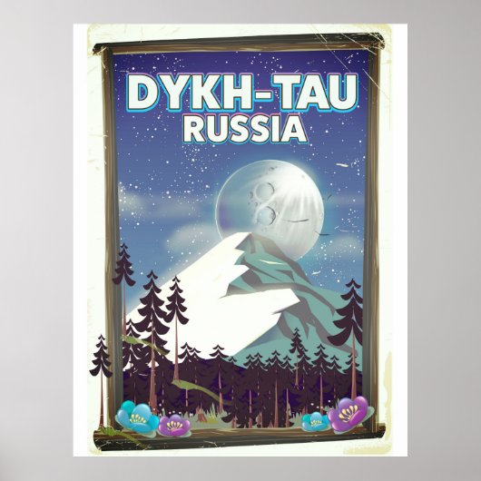 Dykh-Tau Rusland reisposter. Poster (Voorkant)