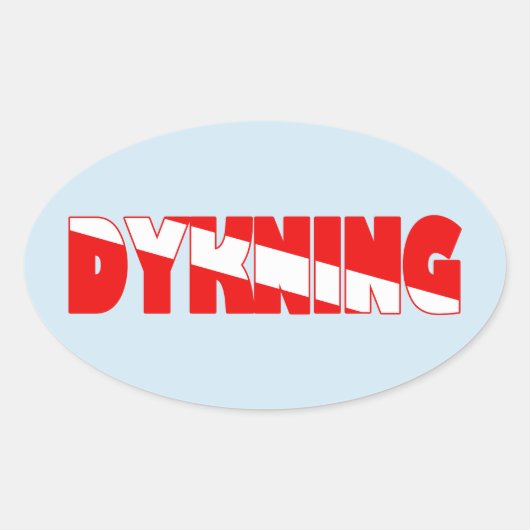 Dykning (Deens) Ovale Sticker (Voorkant)