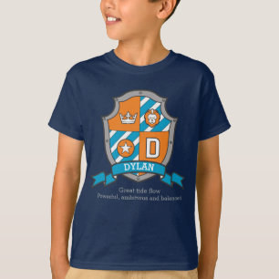 Dylan boys D name & betekenend messghts shield T-shirt