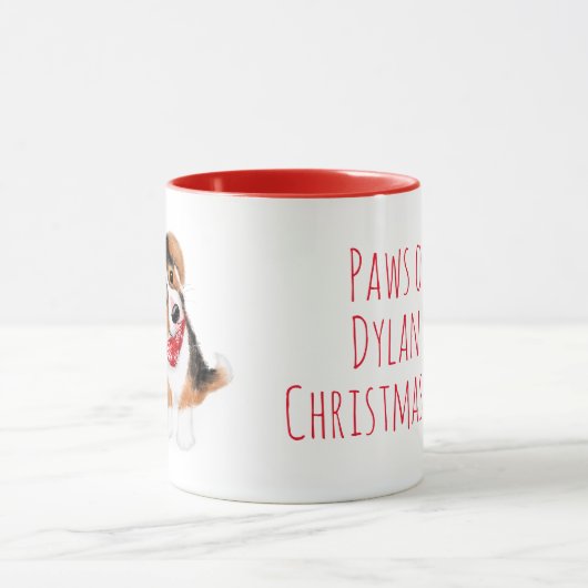 Dylan de corgi puppy kerstmok mok (Midden)