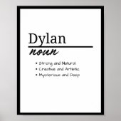 Dylan, jongen gepersonaliseerde naam definitie poster (Voorkant)