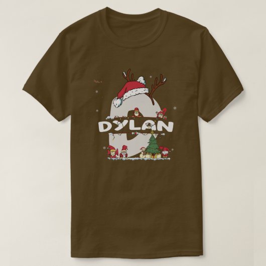 Dylan Kerstmis met Dylan Name voor grappige kerstm T-shirt (Design voorkant)