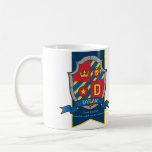 Dylan letter D heraldiek rood blauw naam betekenis Koffiemok