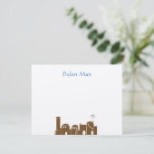 Dylan Max Jerusalem Joodse Bar Mitzvah Kaart (Staand voorkant)