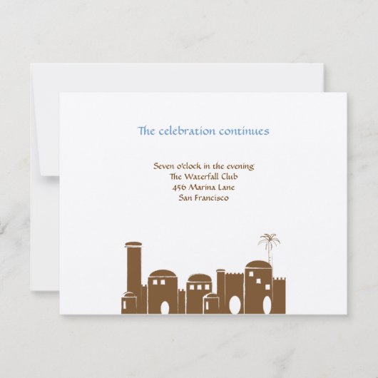 Dylan Max Jerusalem Joodse Bar Mitzvah Receptie Kaart (Voorkant)