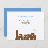 Dylan Max Jerusalem Joodse Bar Mitzvah Receptie Kaart (Voorkant / Achterkant)