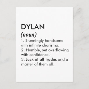 Dylan naam, Bewerkbare naam, Aangepaste naam Briefkaart