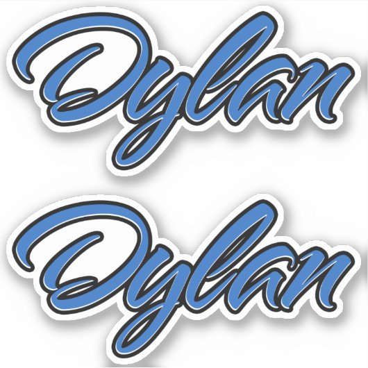 Dylan Name blue Aufkleber Sticker Stickerset (Voorkant)