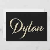 Dylan Name white gold Handwriting Karte Kaart (Voorkant)