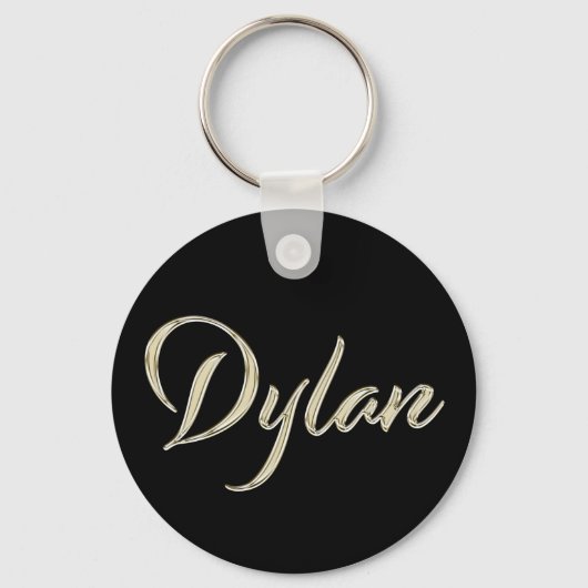 Dylan Name whitegold Button Schlüsselanhänger Sleutelhanger (Voorkant)