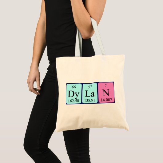 Dylan periodieke tabelnaam canvas tas (Voorkant (product))