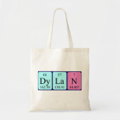 Dylan periodieke tabelnaam canvas tas (Voorkant)