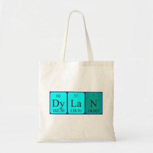 Dylan periodieke tabelnaam canvas tas